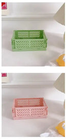 6 Color Organizing Storage Baskets Case Folding Student Desktop Basket Tape Stationery Plastic Foldable Container