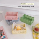 6 Color Organizing Storage Baskets Case Folding Student Desktop Basket Tape Stationery Plastic Foldable Container