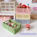 6 Color Organizing Storage Baskets Case Folding Student Desktop Basket Tape Stationery Plastic Foldable Container