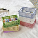 6 Color Organizing Storage Baskets Case Folding Student Desktop Basket Tape Stationery Plastic Foldable Container
