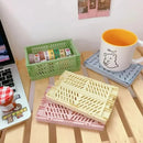 6 Color Organizing Storage Baskets Case Folding Student Desktop Basket Tape Stationery Plastic Foldable Container