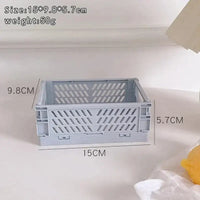 6 Color Organizing Storage Baskets Case Folding Student Desktop Basket Tape Stationery Plastic Foldable Container