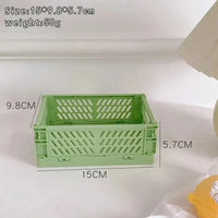 6 Color Organizing Storage Baskets Case Folding Student Desktop Basket Tape Stationery Plastic Foldable Container