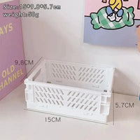 6 Color Organizing Storage Baskets Case Folding Student Desktop Basket Tape Stationery Plastic Foldable Container