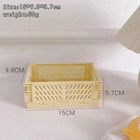 6 Color Organizing Storage Baskets Case Folding Student Desktop Basket Tape Stationery Plastic Foldable Container