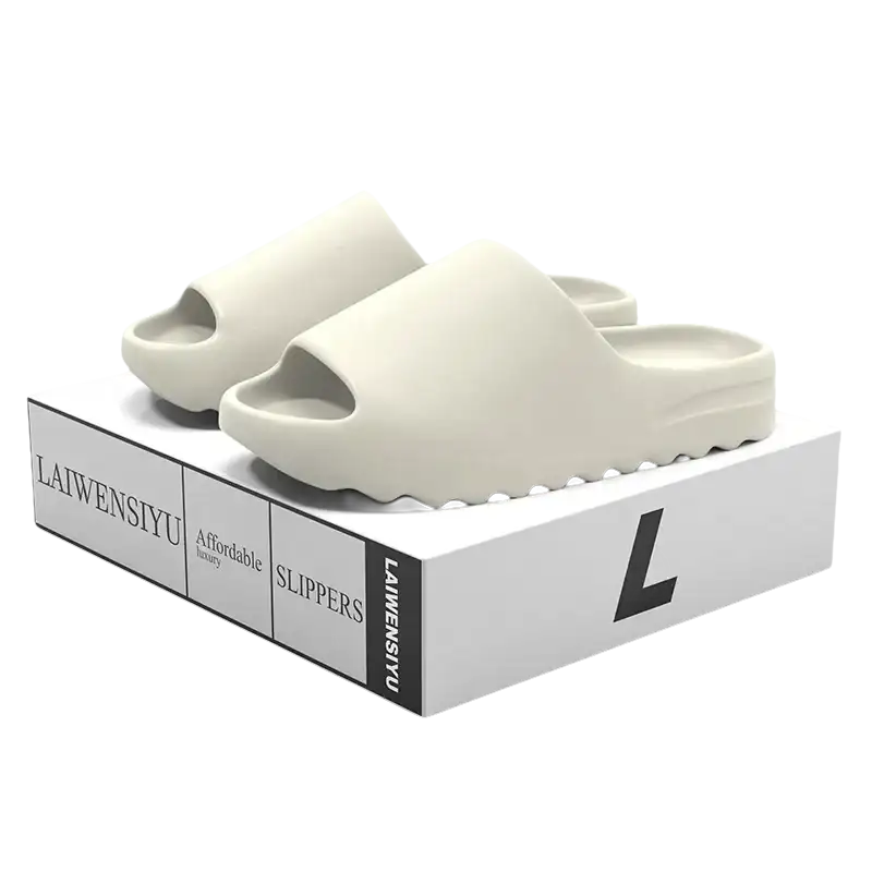 Comfy Beige Unisex House Shoes Soft Platform Slide Sandals