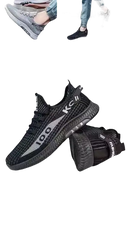 Black athletic shoes.