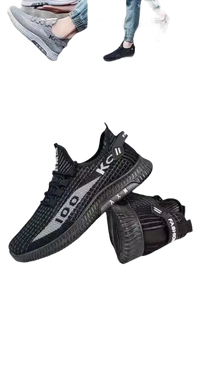 Black athletic shoes.