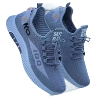Gray athletic shoes.