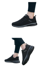 Black athletic shoes.
