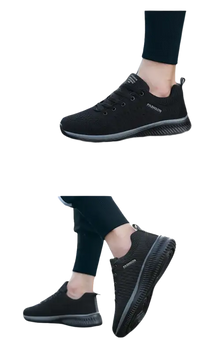 Black athletic shoes.