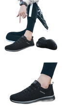 Black athletic shoes.