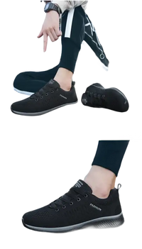 Black athletic shoes.
