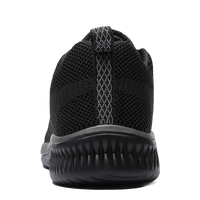Black mesh running shoe.