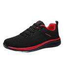 Black and red athletic shoe.