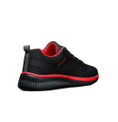 Black and red athletic shoe.