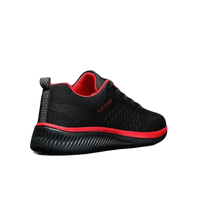 Black and red athletic shoe.