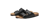 Black, two-strap sandals.