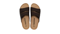 Pair of brown, double-strap sandals.