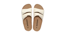 Pair of white, open-toed sandals.