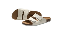 White, two-strap sandals.