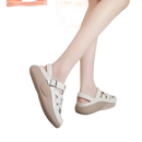 Women’s white leather sandals.