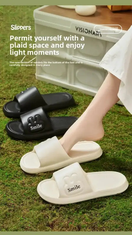 Men’s Flat Bottom Slip-On Summer Shoes Indoor Home Anti-Slip Thick EVA Couples Sandals Comfortable Sensation Slippers