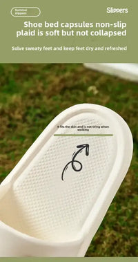 Men’s Flat Bottom Slip-On Summer Shoes Indoor Home Anti-Slip Thick EVA Couples Sandals Comfortable Sensation Slippers