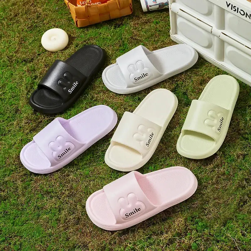 Men’s Flat Bottom Slip-On Summer Shoes Indoor Home Anti-Slip Thick EVA Couples Sandals Comfortable Sensation Slippers