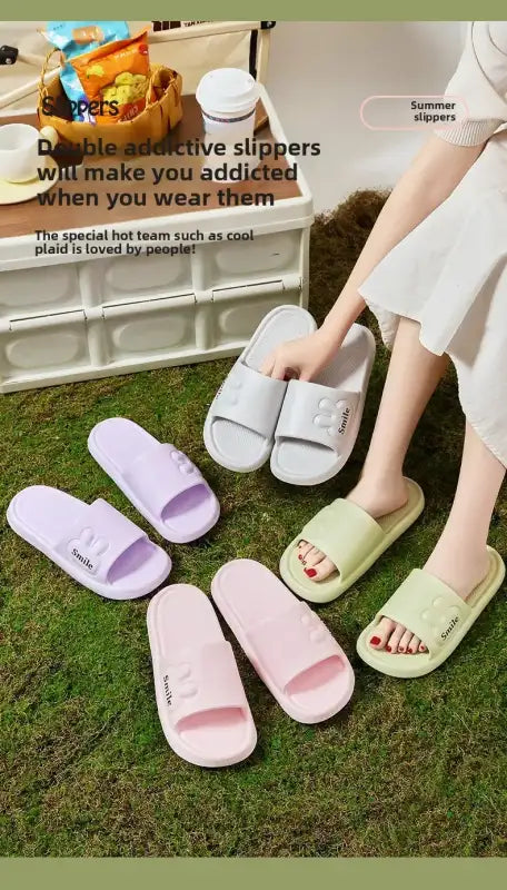 Men’s Flat Bottom Slip-On Summer Shoes Indoor Home Anti-Slip Thick EVA Couples Sandals Comfortable Sensation Slippers