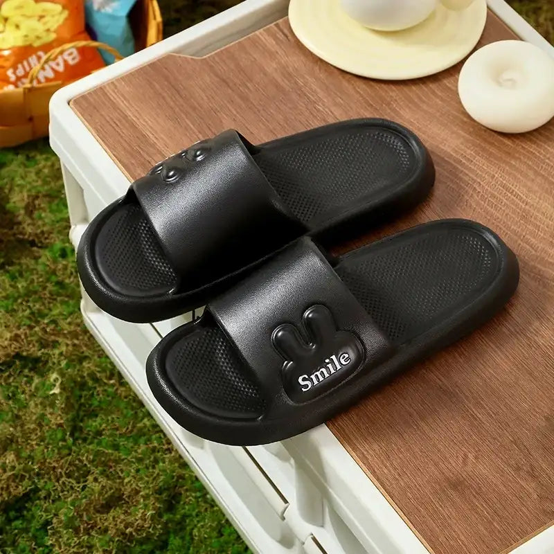Men’s Flat Bottom Slip-On Summer Shoes Indoor Home Anti-Slip Thick EVA Couples Sandals Comfortable Sensation Slippers