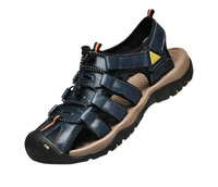 Blue leather fisherman sandal.