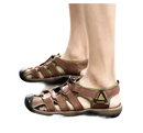 Brown leather fisherman sandals.