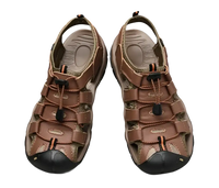 Brown leather fisherman sandals.