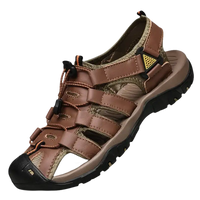 Brown leather fisherman sandal.