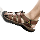 Brown leather sandal.