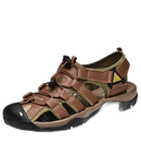 Brown leather outdoor sandal.