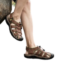 Brown leather fisherman sandals.