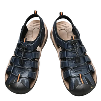 Men’s blue leather fisherman sandals.
