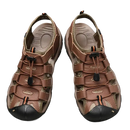 Brown leather fisherman sandals.