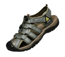 Gray leather fisherman sandal.