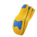 Yellow and blue honeycomb insoles.