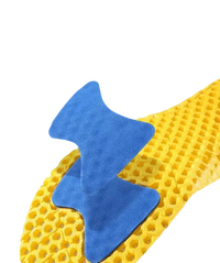 Yellow honeycomb insole with blue gasket.