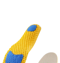 Yellow honeycomb sport insole.