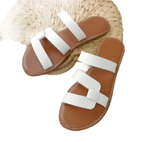 White double-strap sandals.