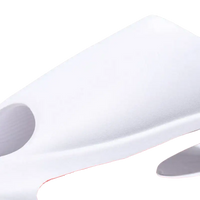 White and red slide sandal.