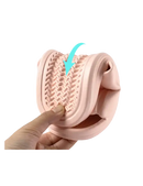 Flexible pink sandal with textured sole.