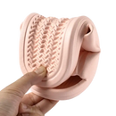 Flexible pink sandal with textured sole.