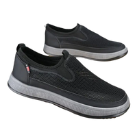 Black mesh slip-on casual sneakers for men’s summer shoes mesh breathable comfort