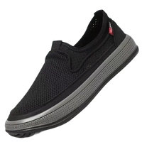 Black mesh slip-on shoe from Comfy Summer Shoes, trendy men’s summer shoes mesh breathable